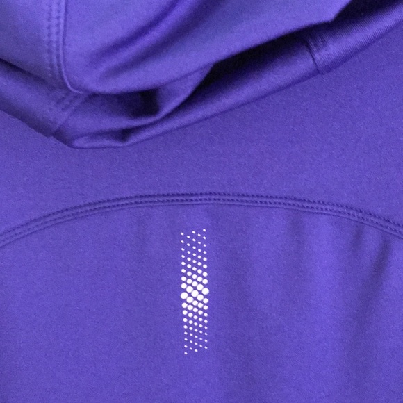 Athleta Sz Medium bright purple hoodie pull over kangaroo pocket EUC jewel tone - Picture 7 of 12